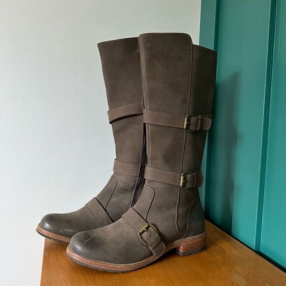 Fortress of Inca X Anthropologie Delrey Nubuck Leather Buckle Detail Knee High M - Picture 3 of 11
